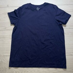 Lands' End women’s relaxed Deep Blue Short Sleeve Tee crew neck size small
